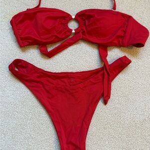 Monday Swimwear Red Bikini Set
